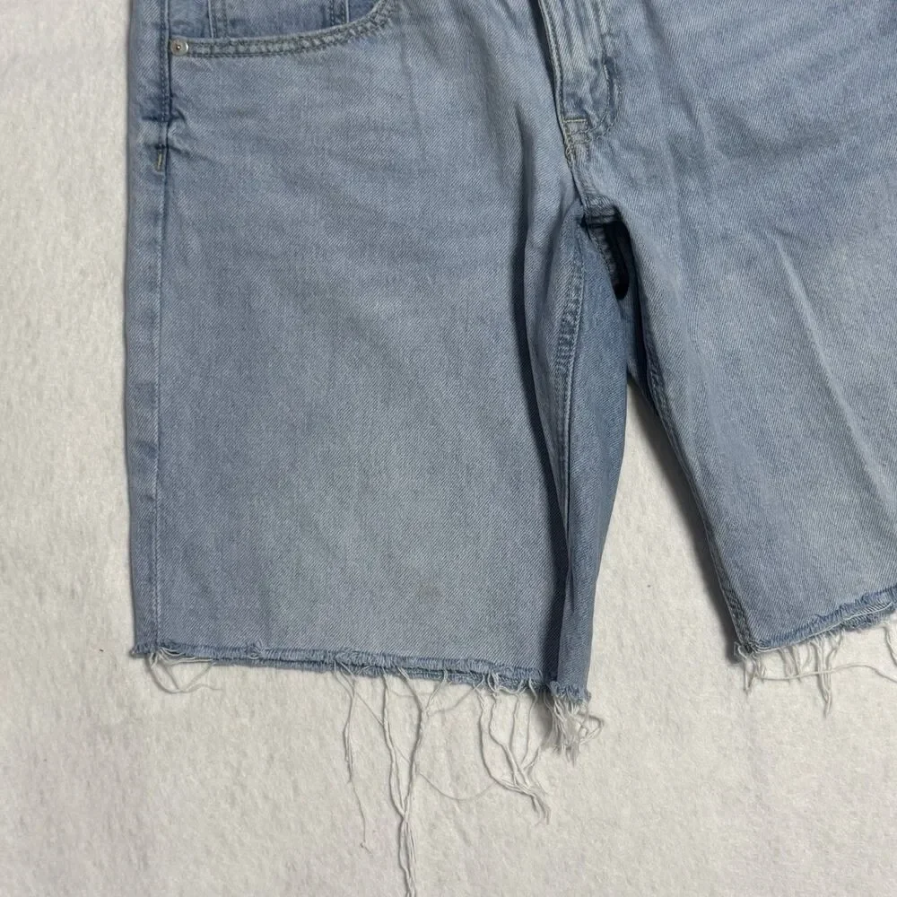 Aeropostale Baggy Jort Shorts Women’s 4 Blue Low Rise Baggy Denim Light Wash